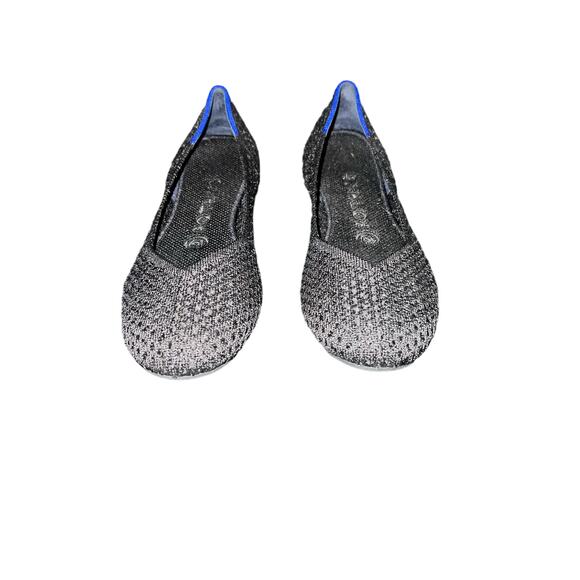 Rothy's Black Honeycomb Blue Halo Knit Loafers Round Toe Retired - sz 7 - P7 - Picture 2 of 12